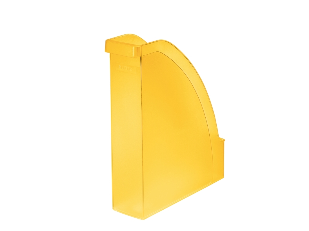 LEITZ tidskriftsmapp Plus, DIN A4, polystyren, gul frostkapacitet: 70 mm, med infällt grepp, hög front, - 1 st (2476-00-10) | Arkivering - Arkiv box/mappar - Förvaringslåda för hängmappar | GameStuff