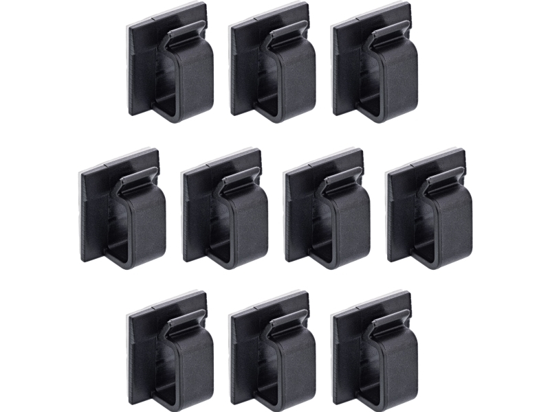 Inline 10Er Pack Kabelmanager Klebesockel Xl - Nylon - 3M-Klebepad - Schwarz (59971F)