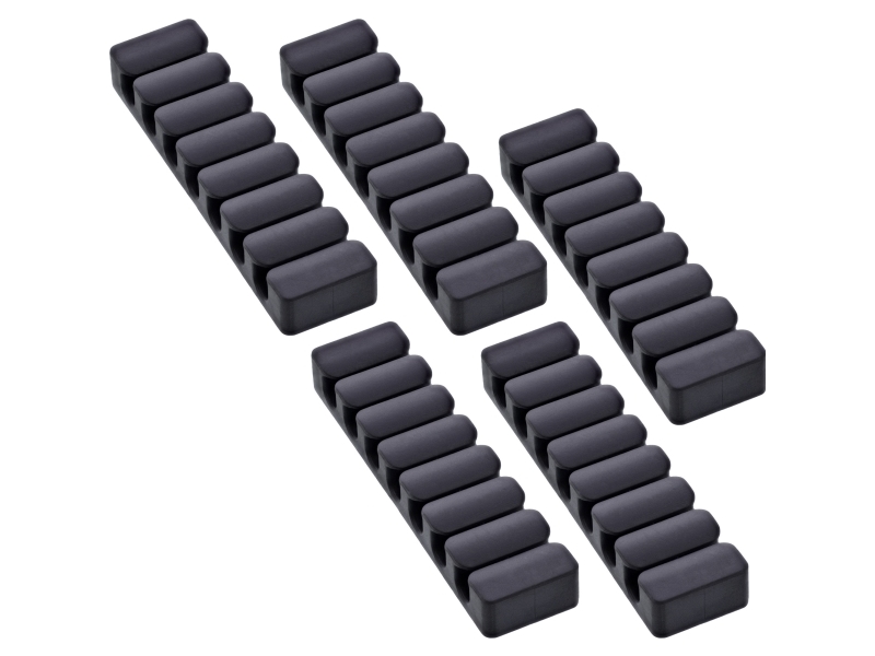 Inline Pakke Med 5 Kabelclips - 7-Vejs - Selvklæbende - Sort (59971L)