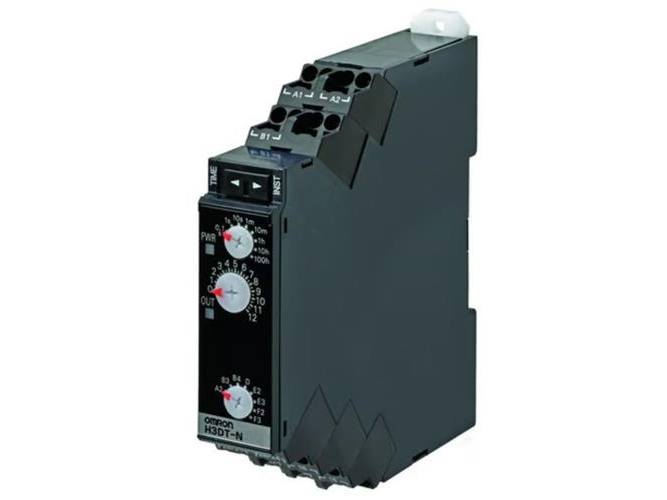Timer DIN-skinne montage 17,5 mm multifunktions 0.1s-1200h 2xSPDT 5A 24-240 VAC/DC push-in terminal