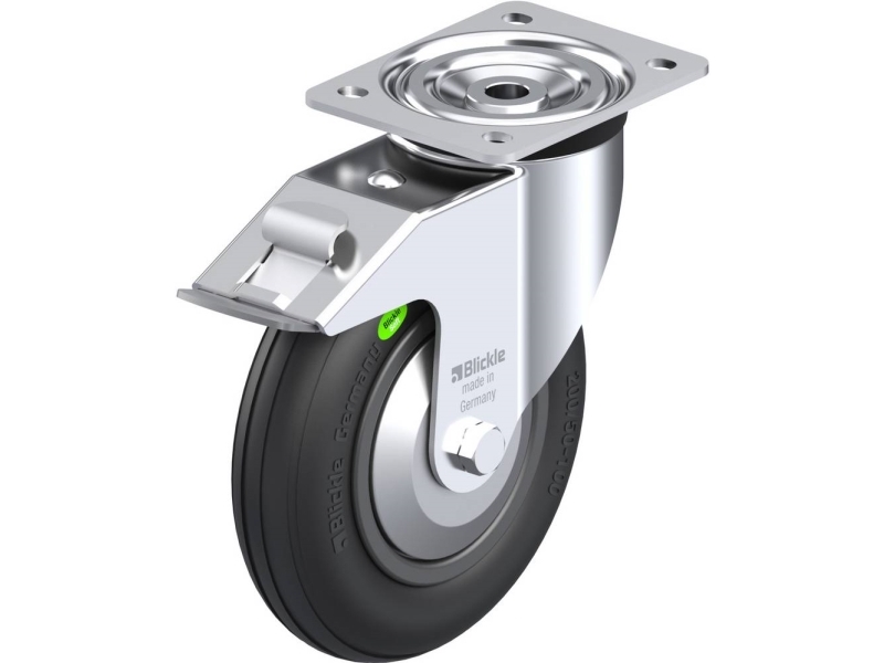 Blickle 749563 L-Vwpp 200G-Fi-Fa Lenkrolle Mit Bremse, Raddurchmesser 200 Mm, Tragfähigkeit Max. 100 Kg (1 Stk)