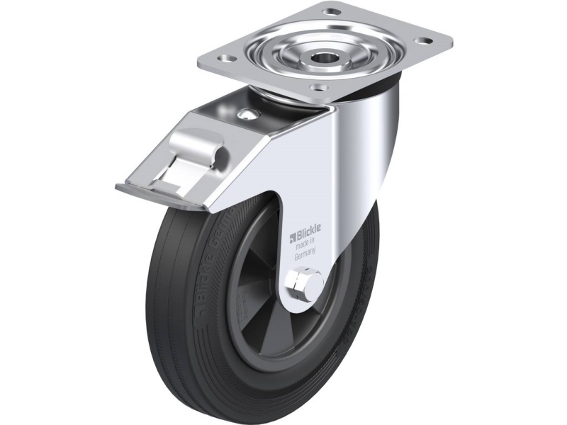 Blickle Lenkrolle 62570 L-Vpp 200G-Fi Mit Bremse, Raddurchmesser 200 Mm, Tragfähigkeit Max. 205 Kg 1 Stk