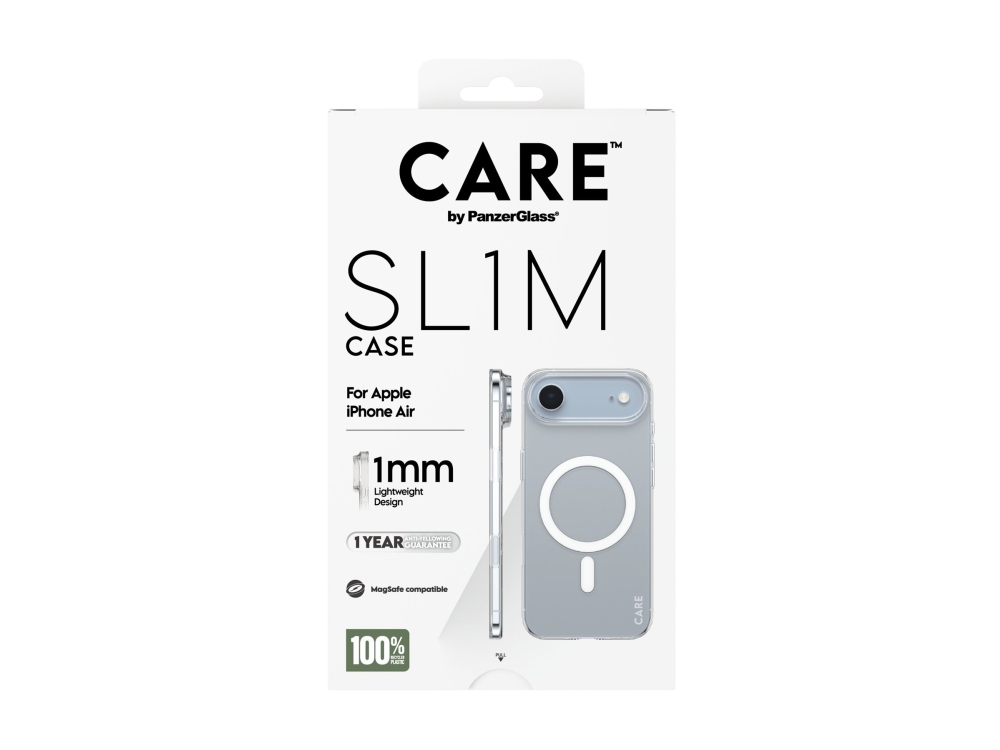 CARE by PanzerGlass SL1M - Bagsidecover til mobiltelefon - MagSafe-kompatibilitet - polycarbonat (PC) - gennemsigtig - for Apple iPhone Air