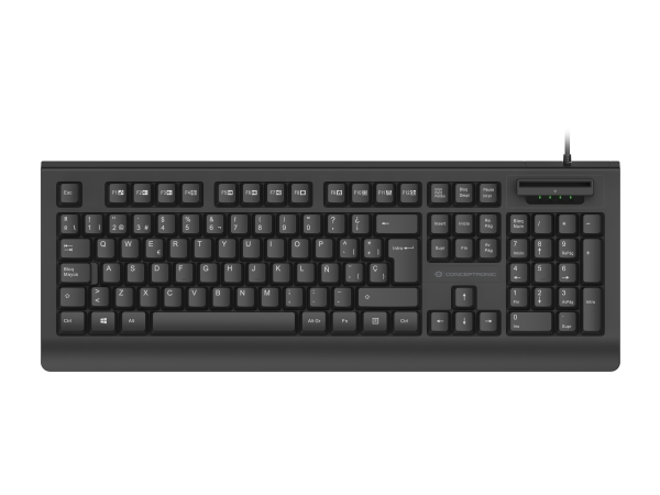 Conceptronic Kayne01it, Fuld Størrelse (100 %), Ledningsført, Usb, Qwerty, Sort