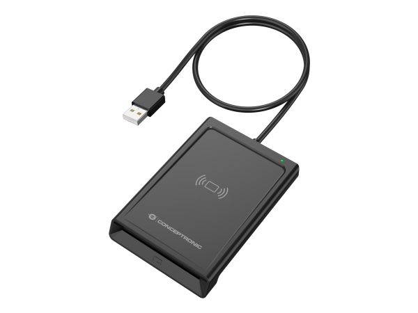 Conceptronic Bian11b Smart-Id-Kartenleser Mit Dualer Schnittstelle, Usb 2.0, Nahfeldkommunikation (Nfc), 1 M, Schwarz, 100 G