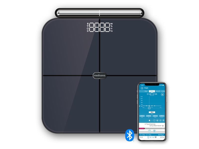 Medisana BS 850, Elektronisk personlig vægt, 180 kg, 0,05 g, Sort, 0,1 kg, kg, lb, ST