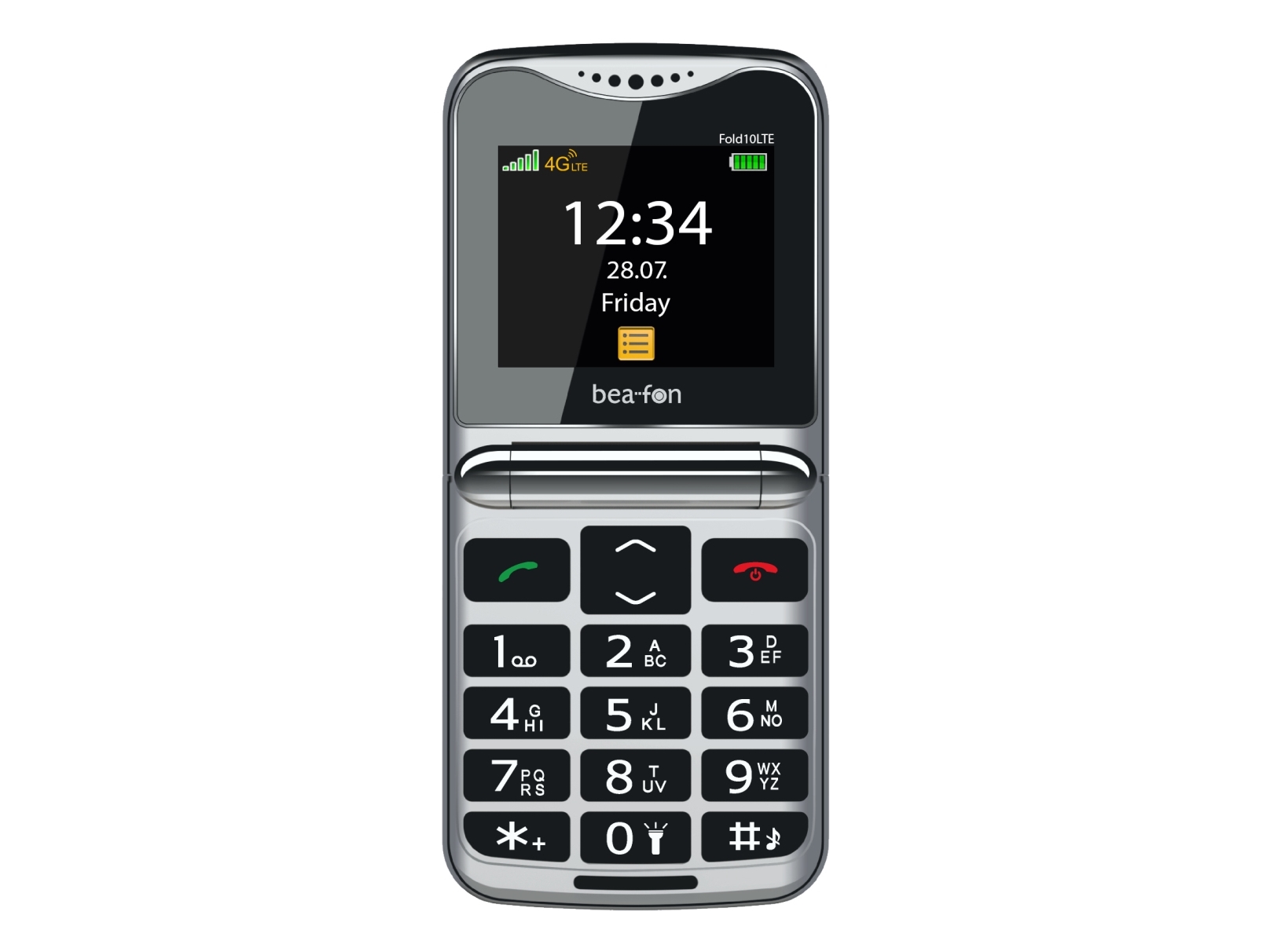 Beafon Fold 10 Lte, Klappgehäuse, Single Sim, 5,59 Cm (2.2"), Bluetooth, 1350 Mah, Rot