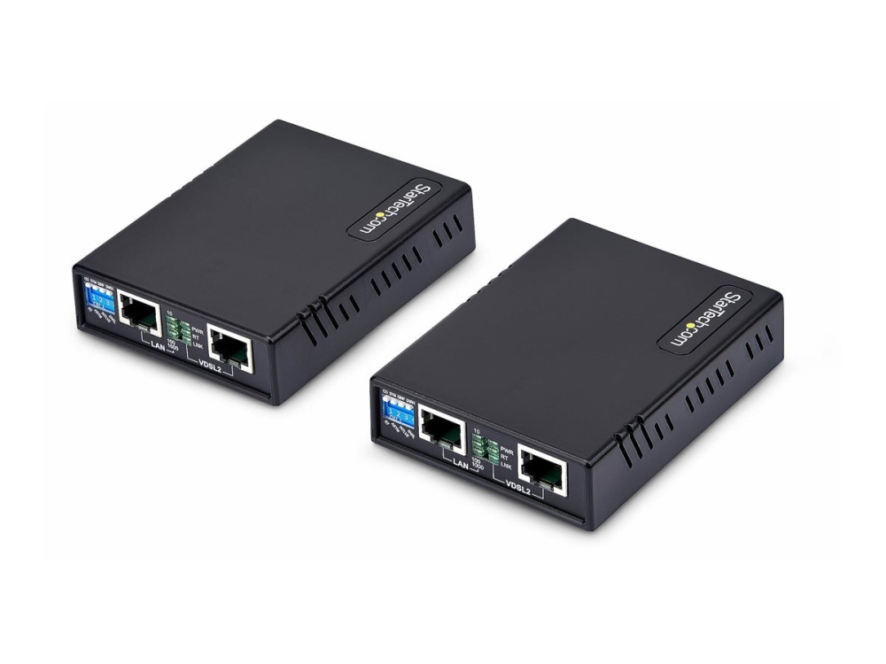 Startech.Com Vdsl2 Ethernet Extender Kit Über Einzeldraht, Langstrecken Repeater Bis 1Km Über Telefonleitung, Cat5e Oder Cat6 , Max. 300Mbps, Ersatz