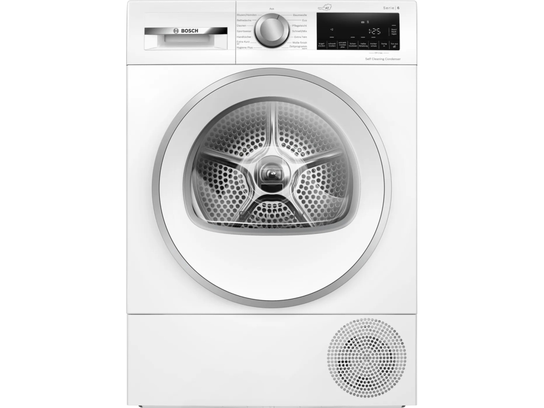 Bosch Serie 6 WQG245D5AT, Vapaasti seisova, Edestä täytettävä, Lämpöpumppu, Valkoinen, Rotaatio, Oikea