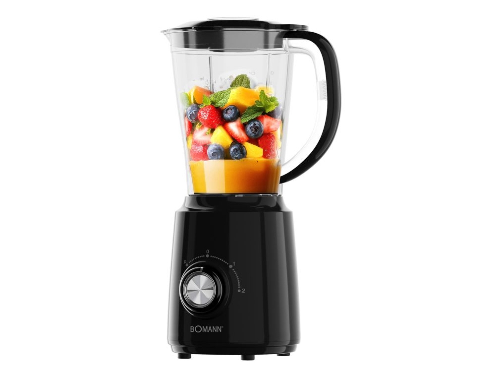 Bomann Um 6091 Cb, Bordplade Mixer, 1,5 L, Impulsfunktion, Knusning Af Is, 500 W, Sort