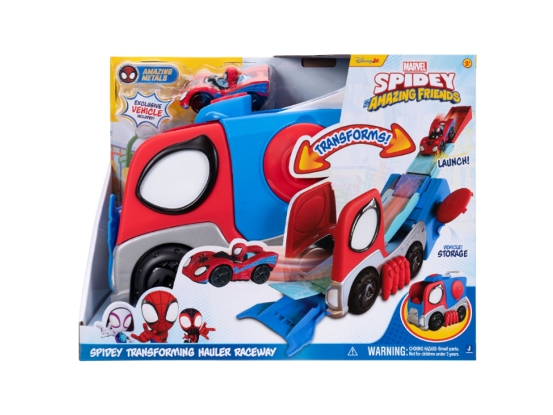 Spidey Køretøj - 26 cm - Spidey Transforming Hauler Raceway