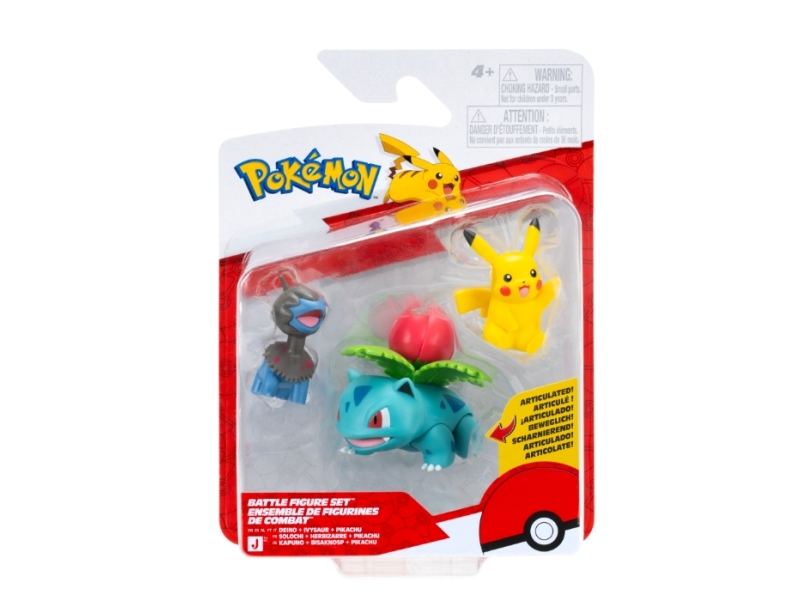 Pokémon Battle Figure 3 PK Pikachu/Ivysaur/Deino | Leksaker - Figurer & Dockor - Actionfigurer | GameStuff