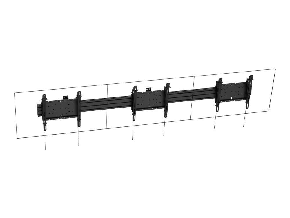 Vision - Monteringssæt (Vægmontering) - For 3 Lcd / Plasmapaneler - Landskab - Stål, Aluminium - Pulverbelagt Matsort - Skærmstørrelse: 40"-43"