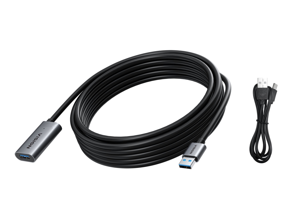 Vision - Usb Forlængerkabel - Usb Type A (Hun) Til Usb Type A (Han) - Usb 3.0 - 5 M - Sort