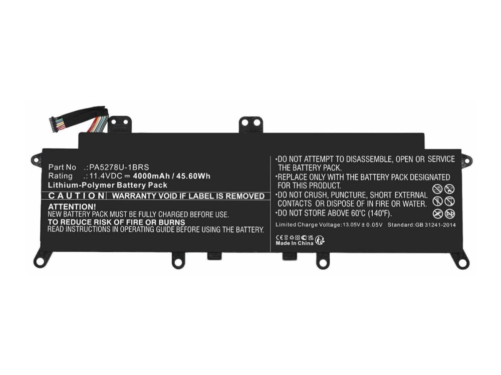 Coreparts - Batteri Til Bærbar Computer (Svarende Til: Toshiba Pa5278u-1Brs) - 11.4V - Litium-Polymer - 4000 Mah - 45.6 Wh