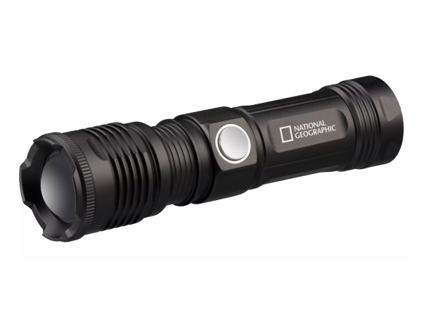 National Geographic 9082400, Stirnband-Taschenlampe, Schwarz, Aluminium, Tasten, Ip44, Led