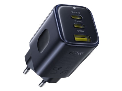 Baseus Picogo Ae11 67W Netoplader Med To Usb-C-Porte Og En Usb-A-Port - Sort