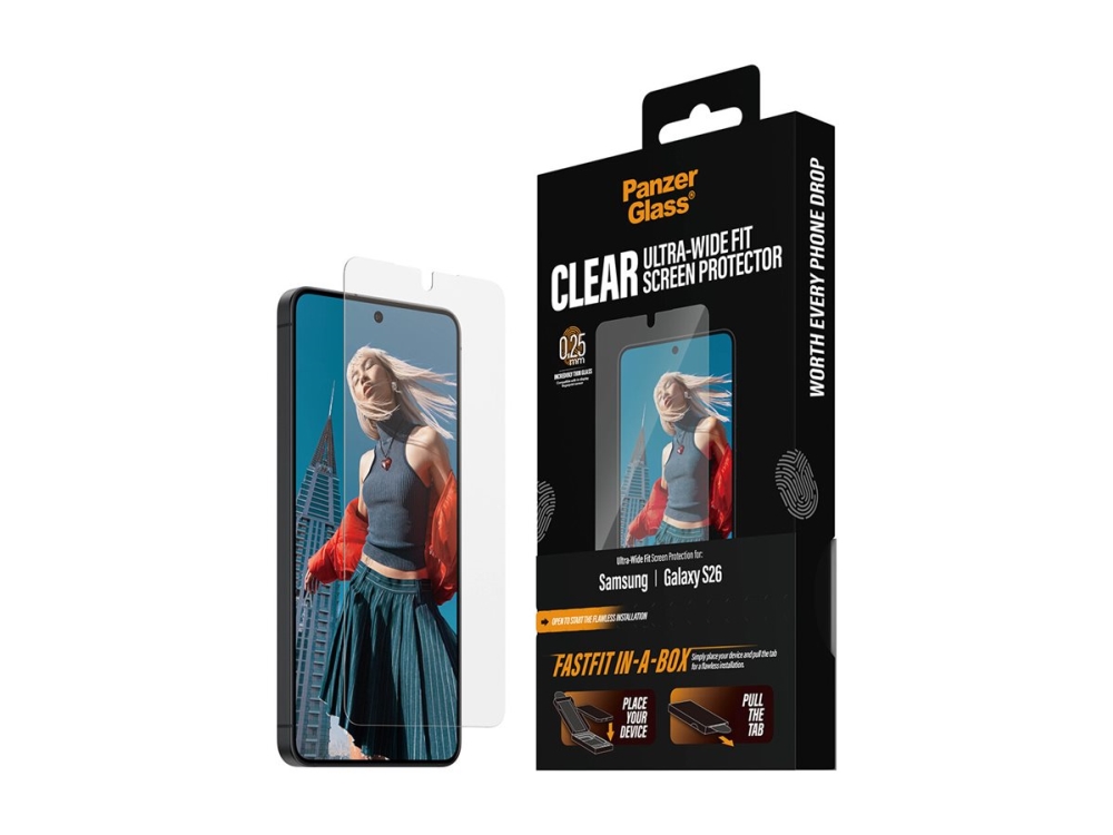 PanzerGlass ® Screen Protector Samsung New Galaxy S 2026 | Ultra-Wide Fit w. FASTFIT IN-A-BOX Samsung - New Galaxy S2026 Samsung Galaxy S26