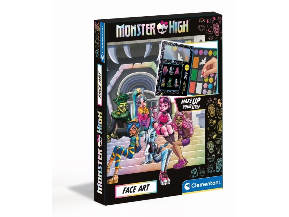 Clementoni Monster High - Face Art, Sminkesæt til børn, 6 År, Flerfarvet