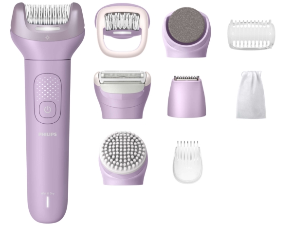 Philips BRE728/00, Violett, 32 pincetter, Epilering, Exfoliering, Rakning, Pedikyr utjämningsrulle, 70400 rpm, Batteri, Inbyggt batteri | Hårvård - Hårborttagning - Epilator | GameStuff