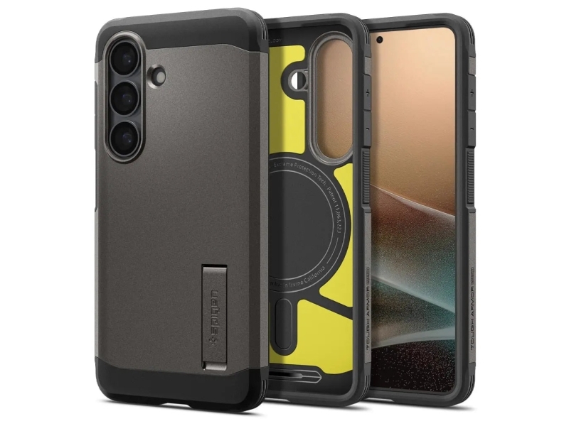 SPIGEN TOUGH ARMOR kotelo yhteensopiva MagSafe SAMSUNG S26 gunmetal kanssa