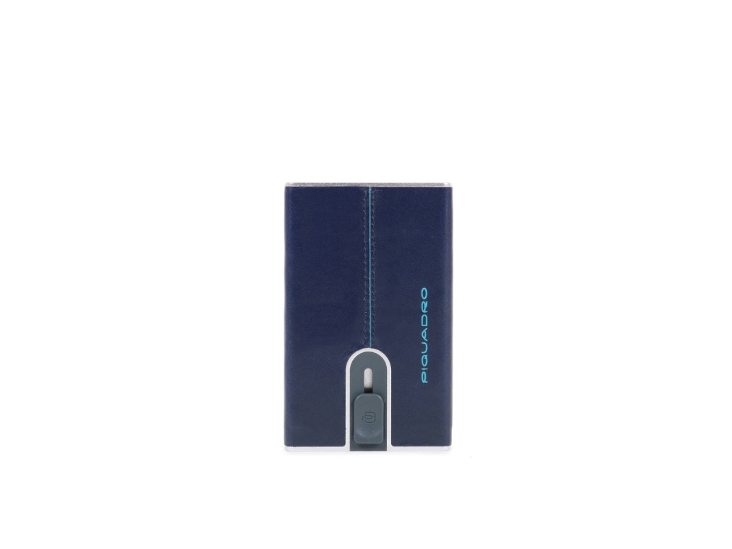 Piquadro Blue Square pung i læder med pengeklemme PP5358B2R-BLU2 blå