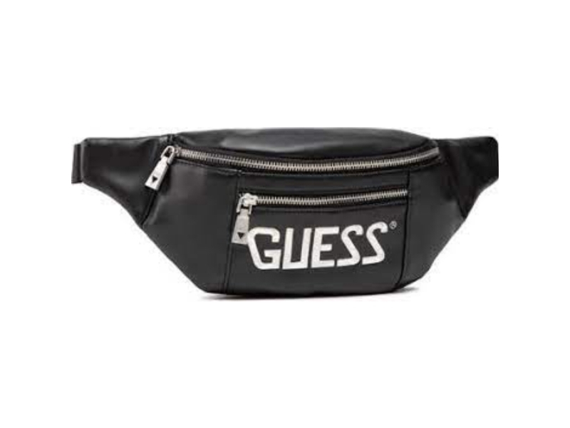 Guess, Salameda, Leather, Textile Fanny Pack, Black, 29,5/39 x 14 x 7 cm, For Men For Men