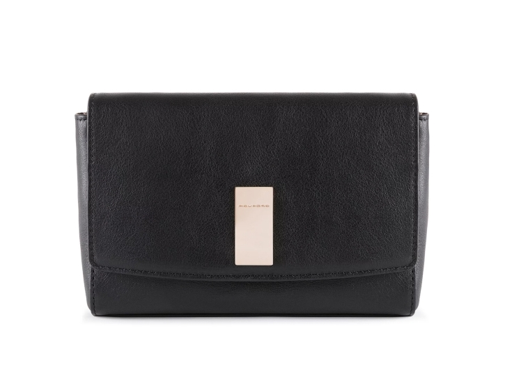 Piquadro, Dafne, Leather, Handbag, Sistem RFID, Black, 19 cm
