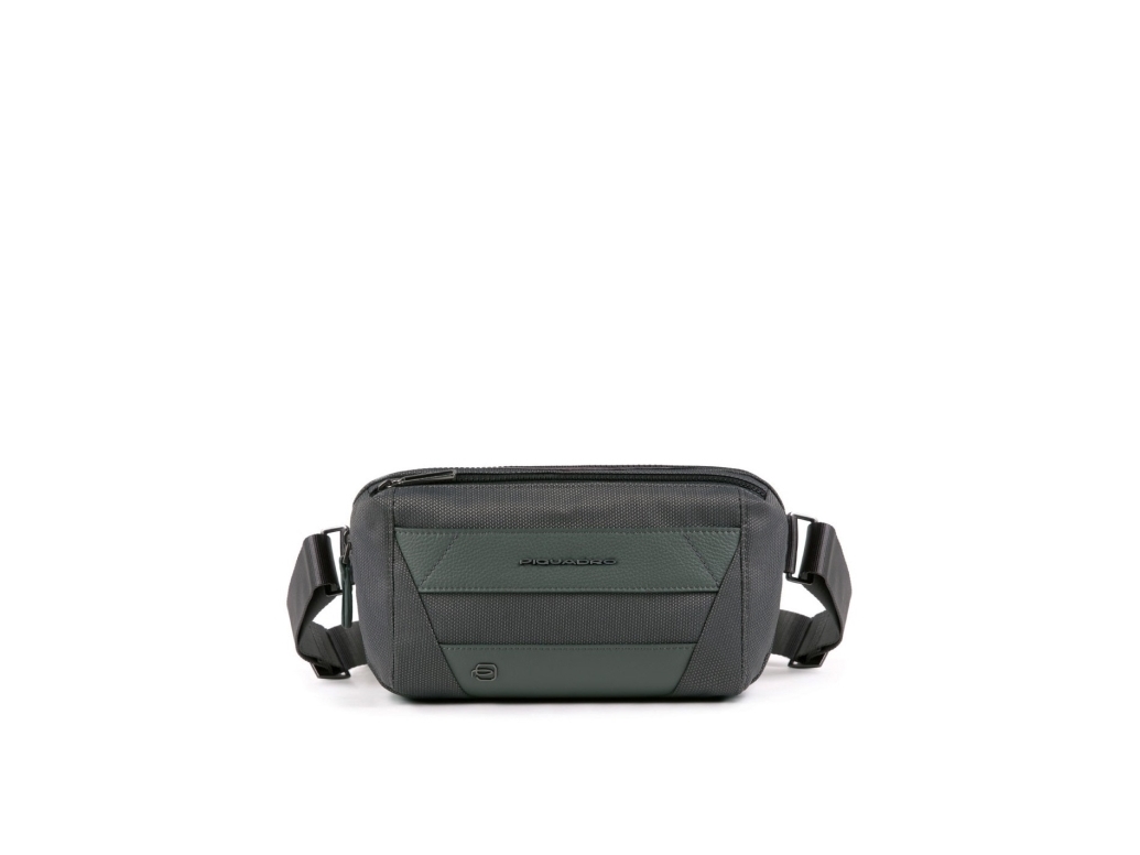 Piquadro, Trakai, Leather, Fanny Pack, Grey, 27 x 14.5 x 7.5 cm, For Men