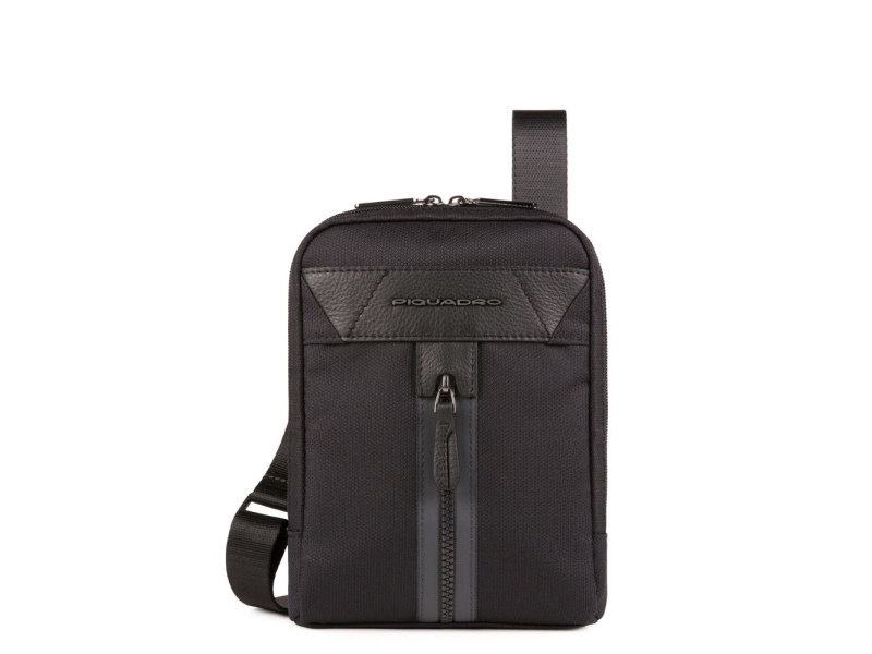 Piquadro Trakai skuldertaske i tekstil crossbody, sort, 23 x 17 x 5 cm