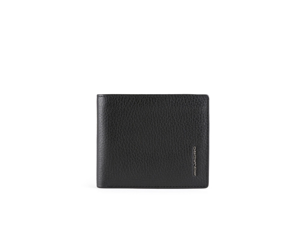 Piquadro , , Leather, Wallet, With Zipped Coin Pocket, Black, For Men For Men