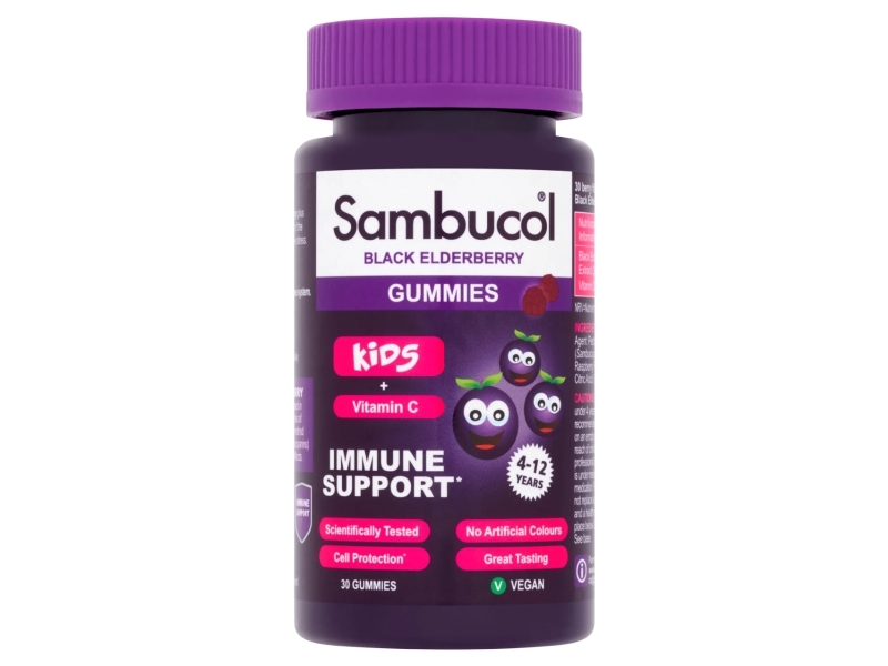 Sambucol, Kids, Black Elderberry & Vitamin C, Support The Immune System, Gummies, 30 pcs