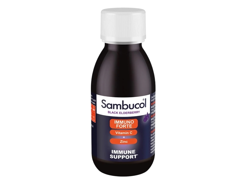 Sambucol, Immuno Forte, Black Eldeberry, Vitamin C & Zinc, Support The Immune System, Syrup, 120 ml