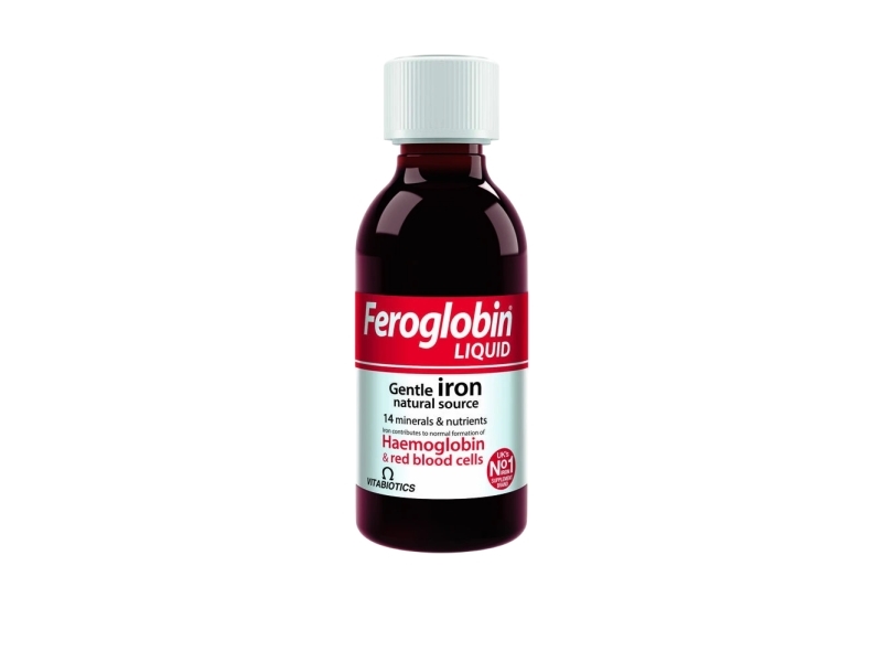 Vitabiotics, Feroglobin, Iron, Folic Acid, Vitamin B12, B6 & Zinc, Contributes To The Normal Formation Of Red Blood Cells & Hemoglobin, Syrup, 200 ml