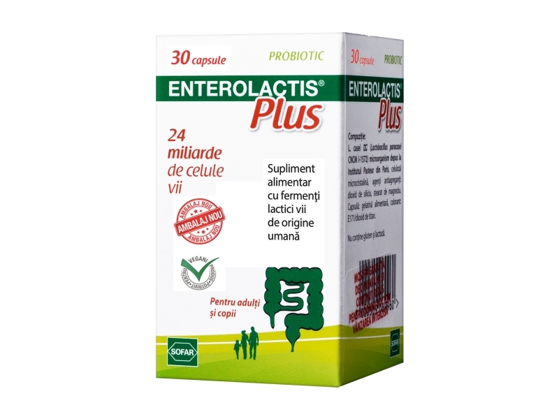 Sofar, Enterolactis Plus, Lactobacillus Paracasei, Supports The Intestinal Flora, Capsules, 30 capsules