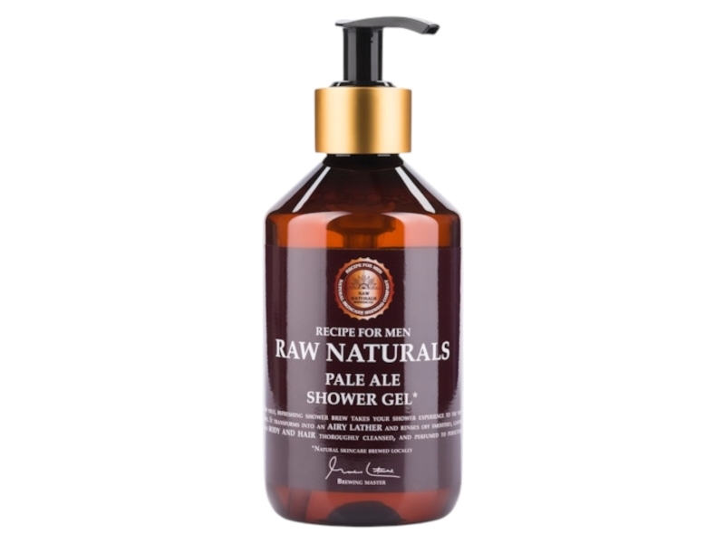 Raw Naturals, Pale Ale, 100% vegan, Refreshing and masculine, Cleansing, Shower Gel, Body and Hair, All Skin Types, 300 ml