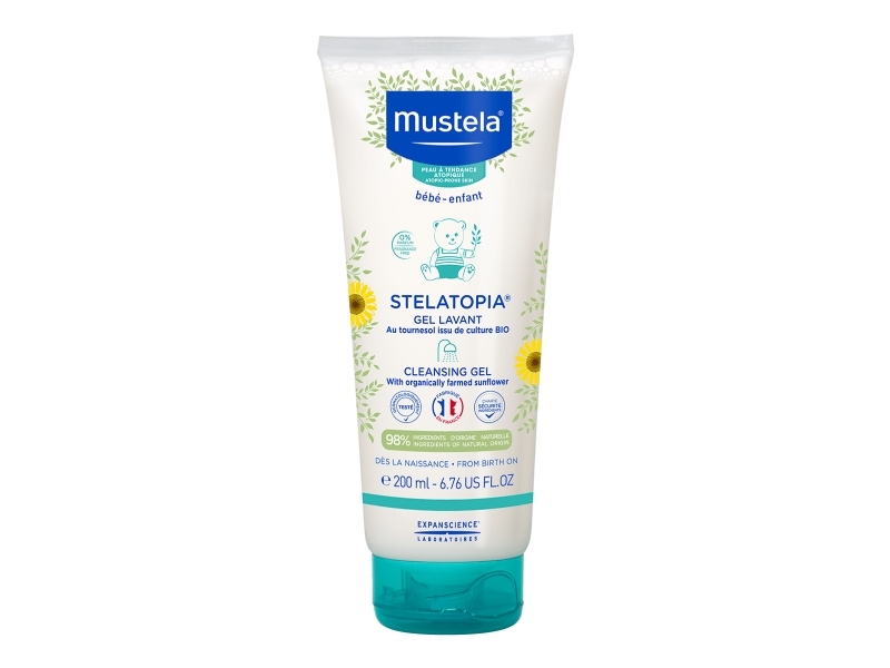 Mustela Stelatopia Sunflower shower gel til meget tør og atopisk følsom hud 200 ml