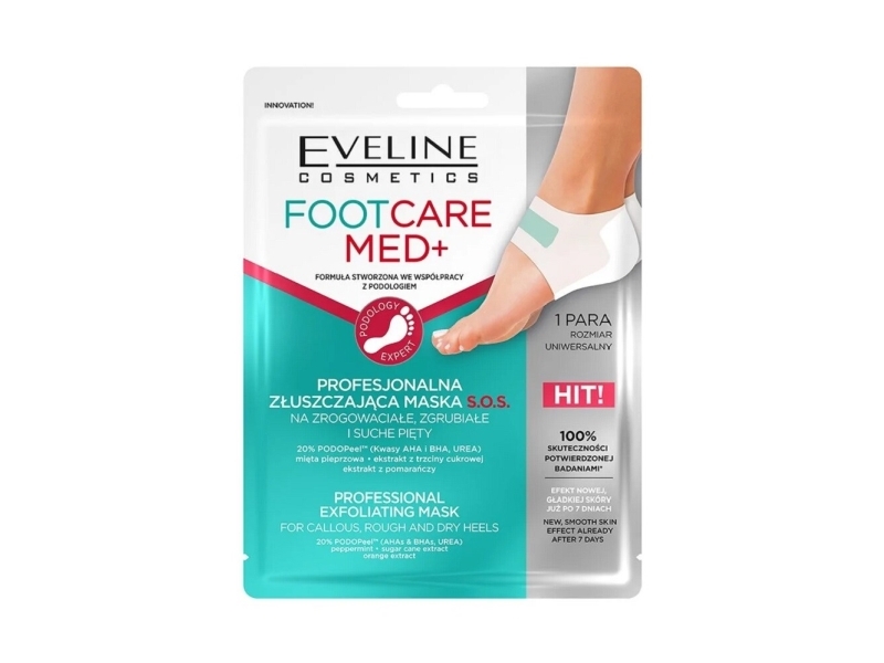 Eveline Cosmetics, Foot Care Med, Exfoliating, Foot Sheet Mask, 2 pcs