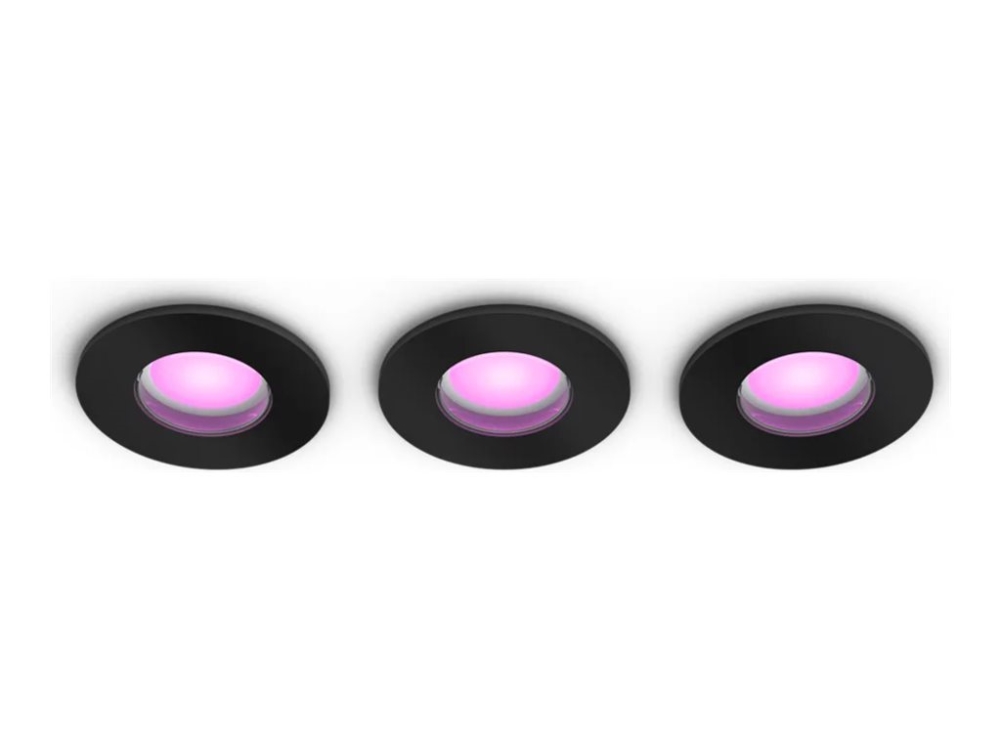 Philips Hue White And Color Ambiance 3-Pack Xamento Recessed Spotlight 3 X Gu10 Bulb - Bluetooth Control Via App - Control With App Or Voice - Add Hu