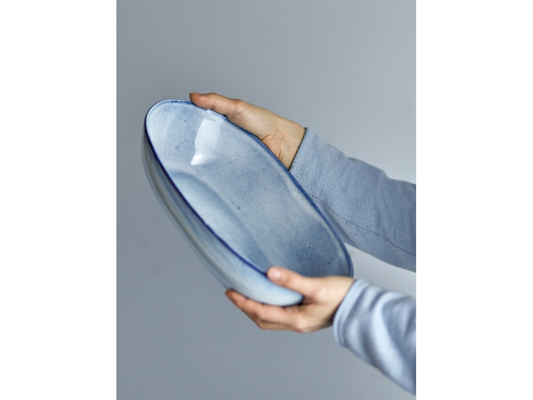 Sandrine skål, blå, stengods | Bordssättning - Par - Bollar | GameStuff