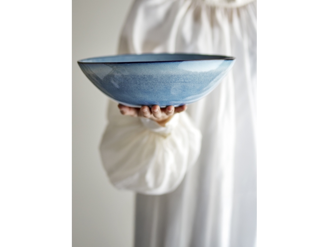 Sandrine skål, blå, stengods | Bordssättning - Par - Bollar | GameStuff