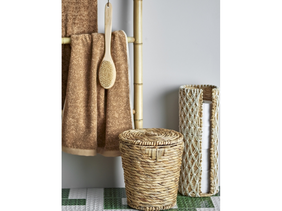 Bloomingville - Peri Basket w/Lid, Nature, Water Hyacinth(82064116) | N - A | GameStuff