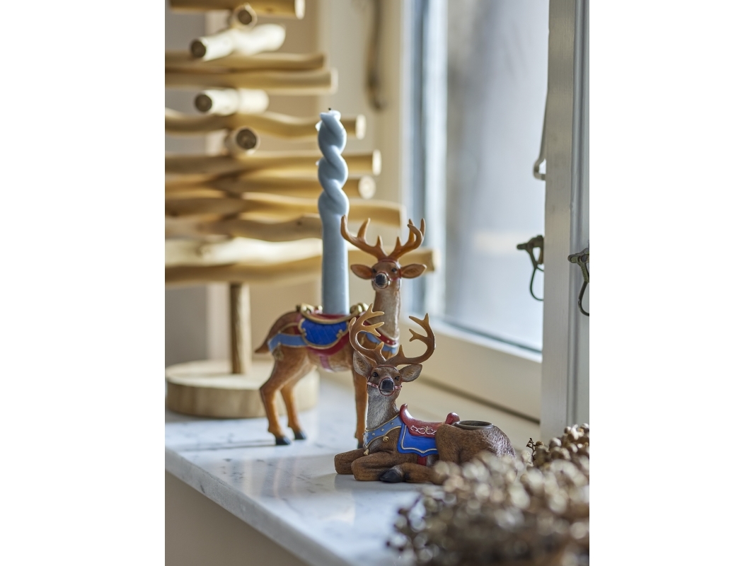 Bloomingville - Glory Lysestage, Brun, Polyresin, H13,5xW14/H19xW18 cm, Set of 2