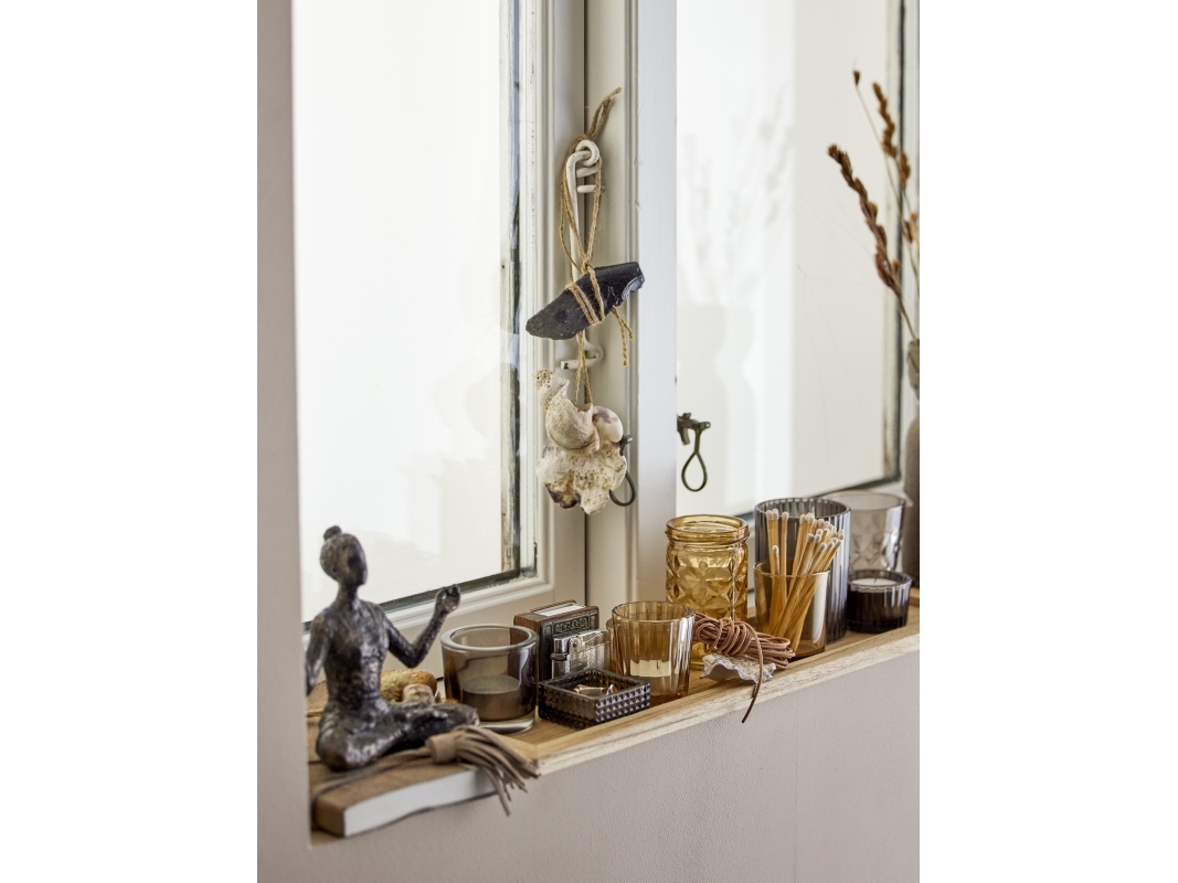 Bloomingville - Sanga Bakke m/Fyrfadsstage, Brun, Glas, L56xH10xW14 cm, Set of 10