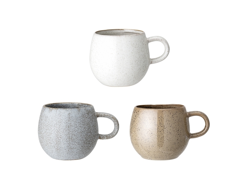 Bloomingville Addison Becher, Grau, Steingut