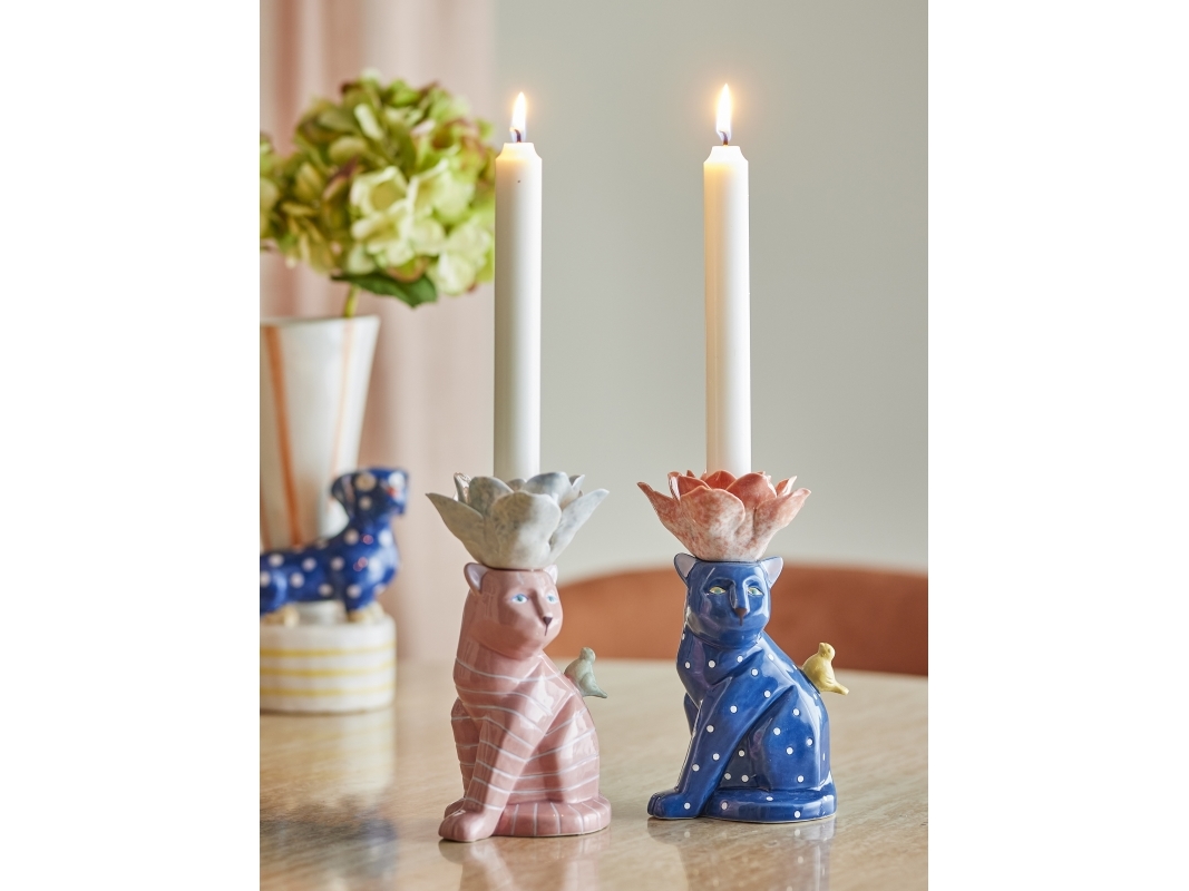 BLOOMINGVILLE Eri kynttilänjalka, monivärinen, kivitavaraa