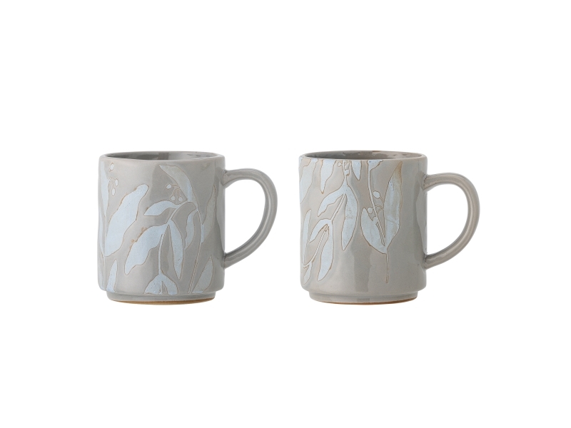 Bloomingville Aurora Becher, Grau, Steingut