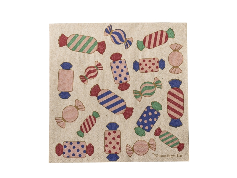 Bloomingville Caramella Serviette, Bunt, Fsc Recycled, Paper