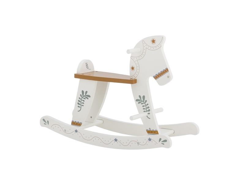 Bloomingville Mini Ruddy Schaukelspielzeug, Pferd, Weiß, Mdf