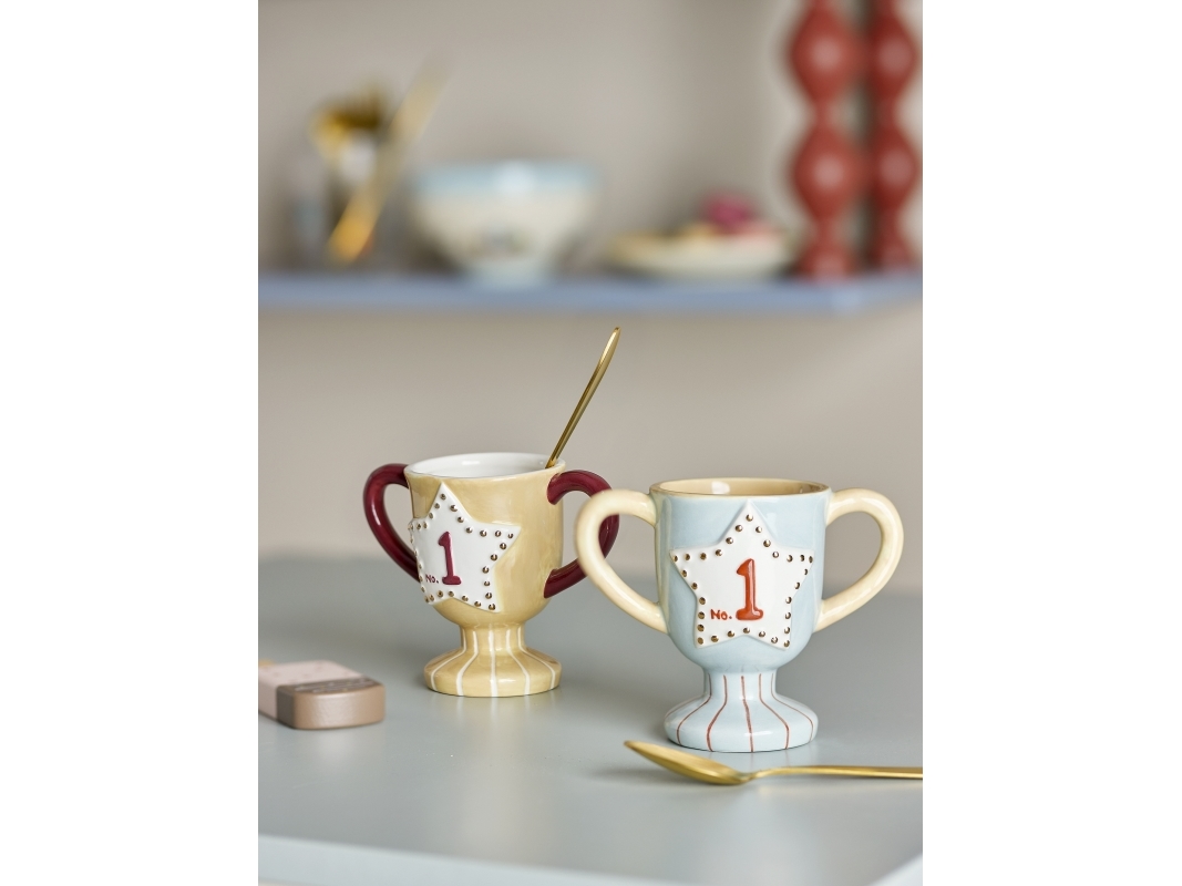 Bloomingville - Trophy Kop, Multifarvet, Stentøj, L12,5xH10xW7,5 cm, Set of 2